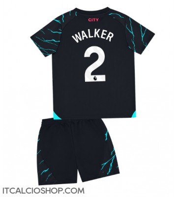 Manchester City Kyle Walker #2 Terza Maglia Bambino 2023-24 Manica Corta (+ Pantaloni corti)